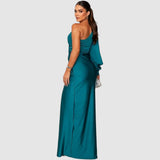Meda - Elegante maxi abito a spalla unica