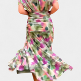Magda - Abito lungo floreale con scollatura a V