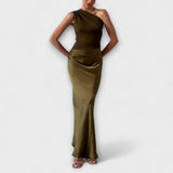 Elegante maxi abito a spalla unica