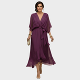 Monica Chiffon - Vestito con scollatura a V