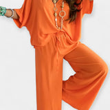 Veronika - Completo leggero con pantaloni larghi e blusa fluida