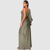 Meda - Elegante maxi abito a spalla unica