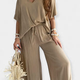 Veronika - Completo leggero con pantaloni larghi e blusa fluida