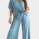 Veronika - Completo leggero con pantaloni larghi e blusa fluida