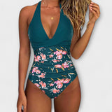 Firenze - Elegante tuta da bagno donna con scollatura a V