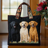 Borsa a Spalla Fatta a Mano con Motivo di Tre Labrador