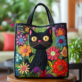 Deliziosa Borsa Trapuntata con Motivo di Gatto Nero