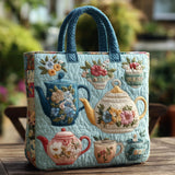 Borsa tote quadrata con stampa floreale e imbottitura