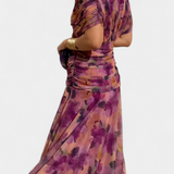Magda - Abito lungo floreale con scollatura a V