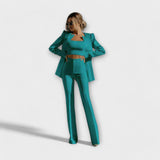 Selina - Set elegante 3 pezzi (Giacca, Top, Pantaloni)