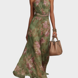 Livia - Elegante Maxi Abito Halter a Fiori
