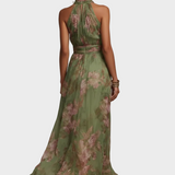 Livia - Elegante Maxi Abito Halter a Fiori