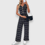 Jasmína - Set di due pezzi con scollatura a V e pantaloni coordinati