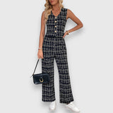 Jasmína - Set di due pezzi con scollatura a V e pantaloni coordinati