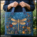 Borsa Tote con Libellule Dorate e Fodera