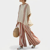 Vanessa - Set Elegante a Righe Rosse
