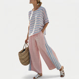 Cecília - Set in Lino Bambù Rosa