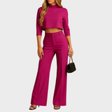 Mareen - Completo aderente per l'autunno con top e pantaloni per donne