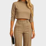 Mareen - Completo aderente per l'autunno con top e pantaloni per donne