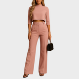 Mareen - Completo aderente per l'autunno con top e pantaloni per donne