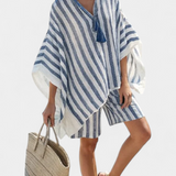Salomé - Set a Righe Blusa e Pantaloni Corti