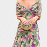 Magda - Abito lungo floreale con scollatura a V