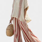 Vanessa - Set Elegante a Righe Rosse