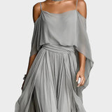 Isabela - Completo grigio con top a spalline e pantaloni leggeri