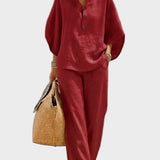 Mariel – Set di Cotone e Lino con Pantaloni Larghi
