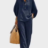 Mariel – Set di Cotone e Lino con Pantaloni Larghi